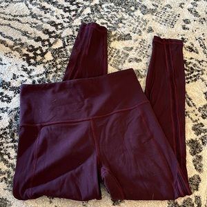 Athleta Plum Leggings with Sheer Detailing, Size XS